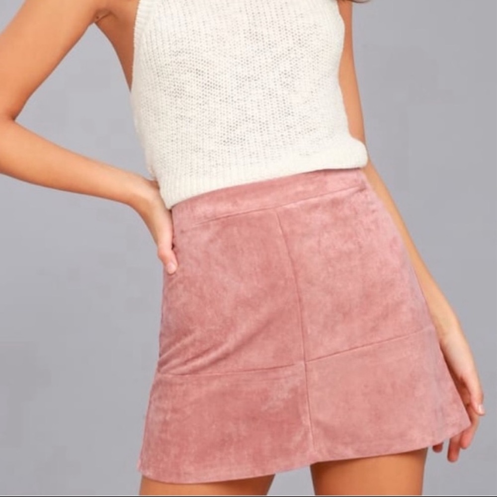 Lulu’s Pink Suede Skirt